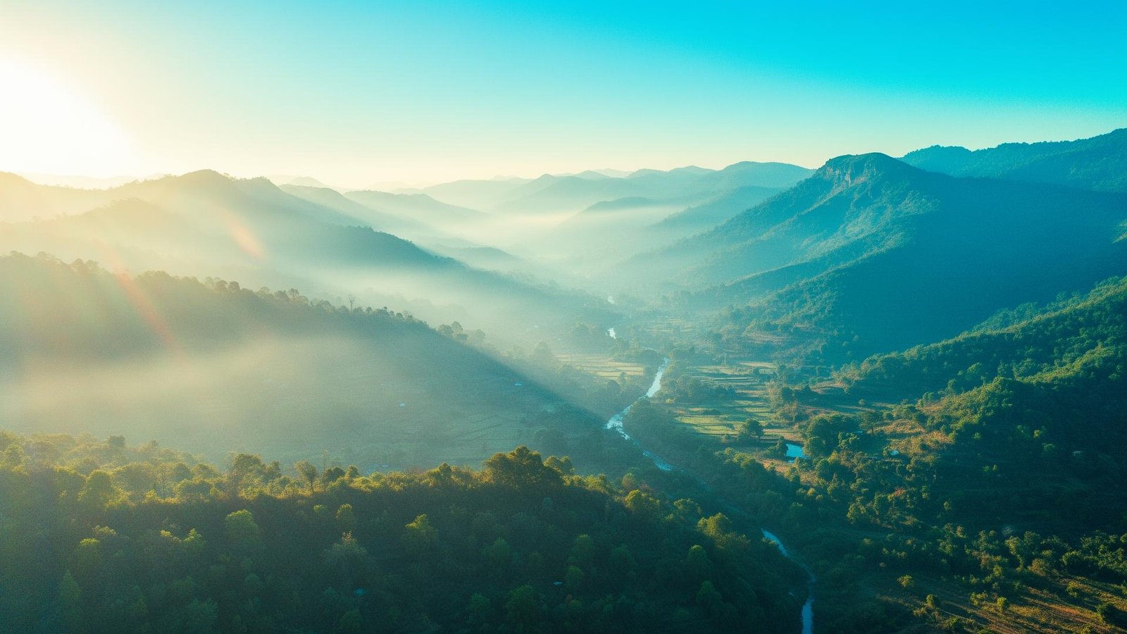 Aerial landscape drone video sample