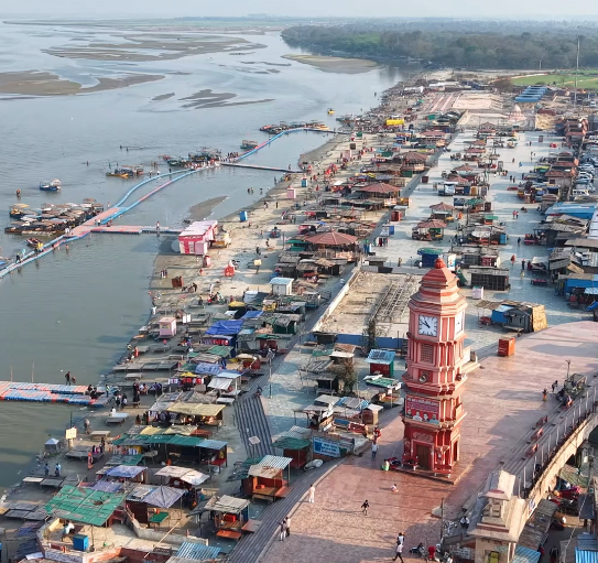 Drone view brijghat Garhmukteshwar