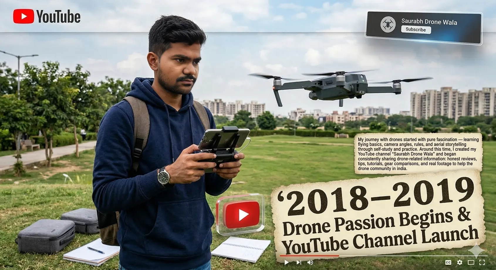 saurabh drone journey 2018 - 2019 timeline
