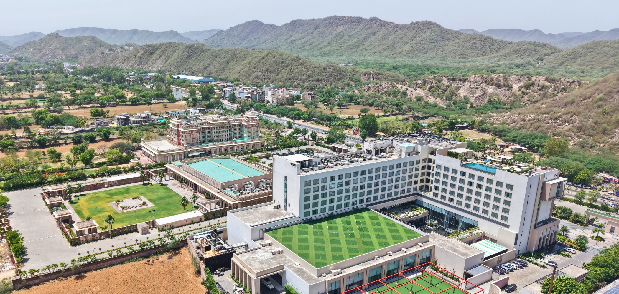 Luxury hotel and resort aerial view